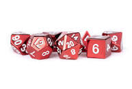 16mm Polyhedral Metal Dice Set: Red Painted mtd011